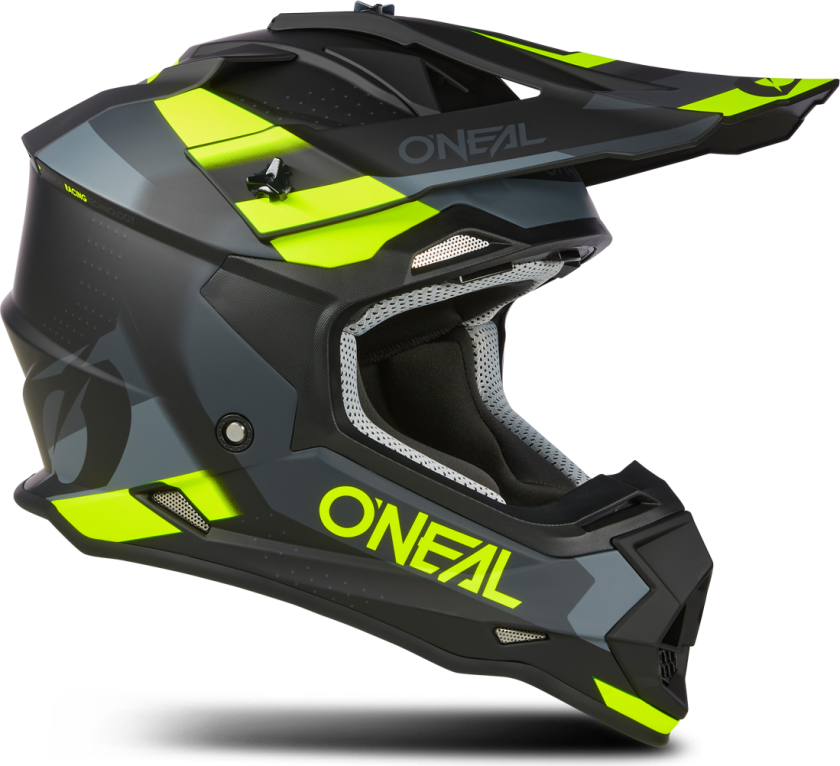 Crosshjelm 2SRS SPYDE V.23 Svart-Grå-Neon Gul