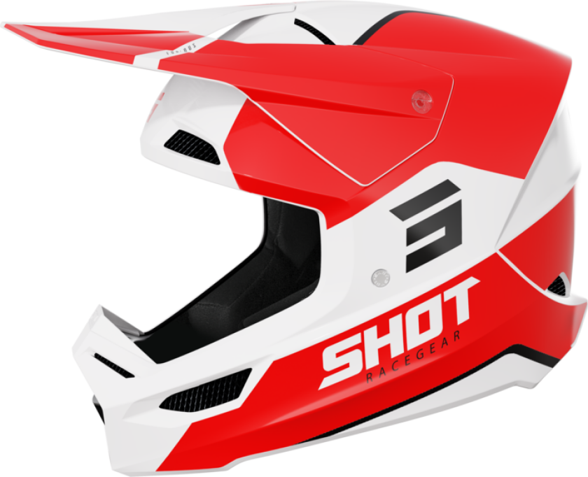 Shot Race Gear Crosshjelm Shot Furious Bolt Rød