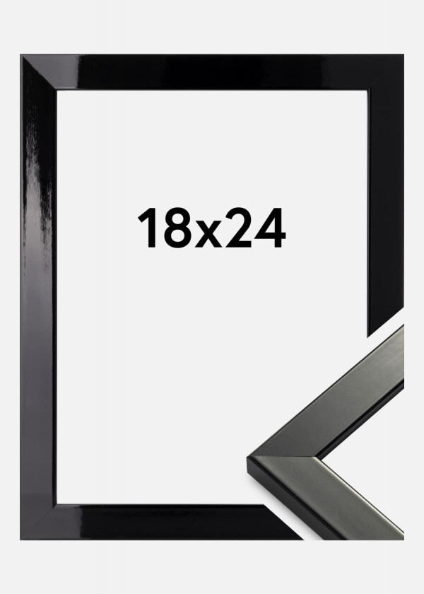 Ramme Uppsala Svart Høyglans 18x24 Cm