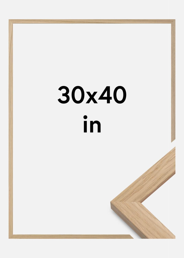Ramme Oak Wood Akrylglass 30x40 Inches (76,2x101,6 Cm)