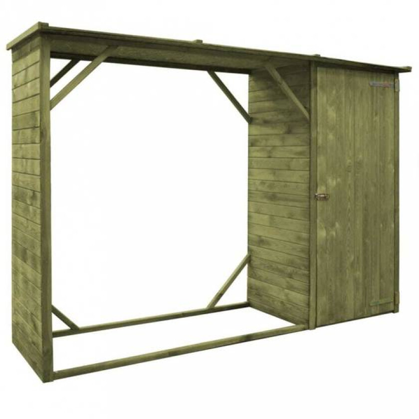 Vedskjul FSC furu - 253x80x170 cm