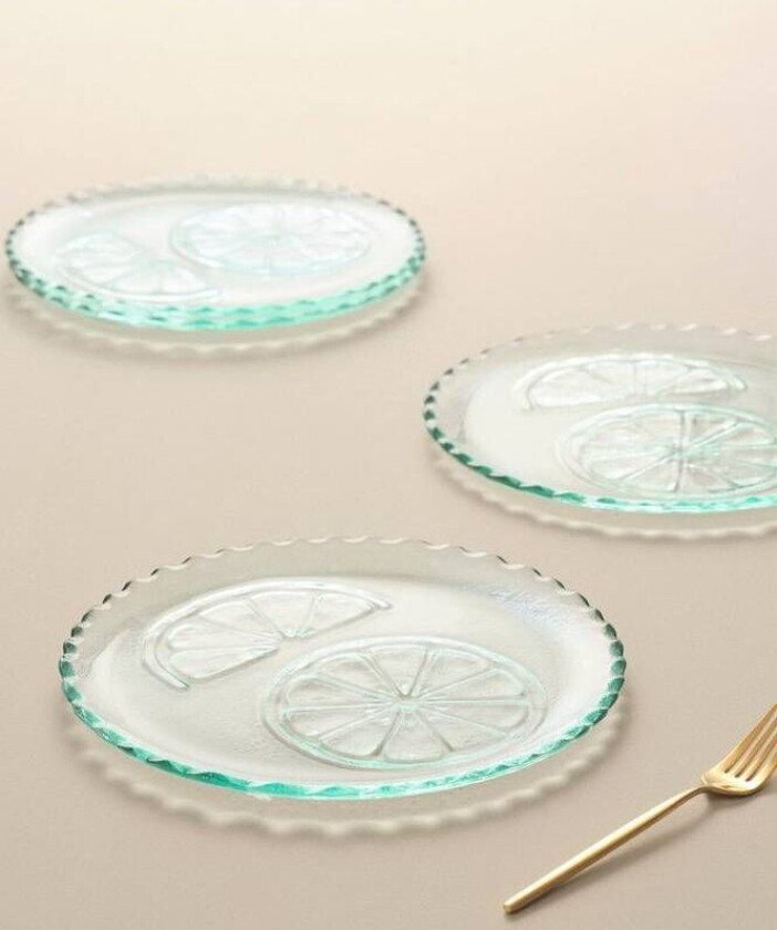 ORANGINA tallerken 4-pk, diameter 27 cm Transparent