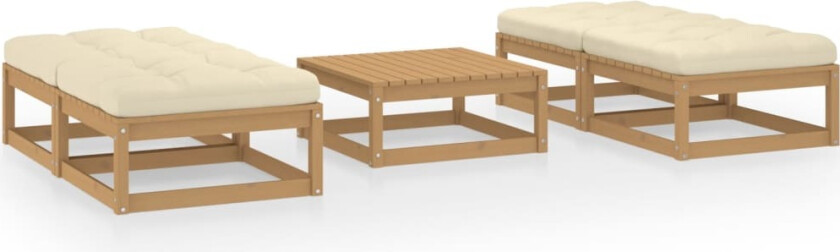 Hagesofagruppe med puter 5 deler heltre furu