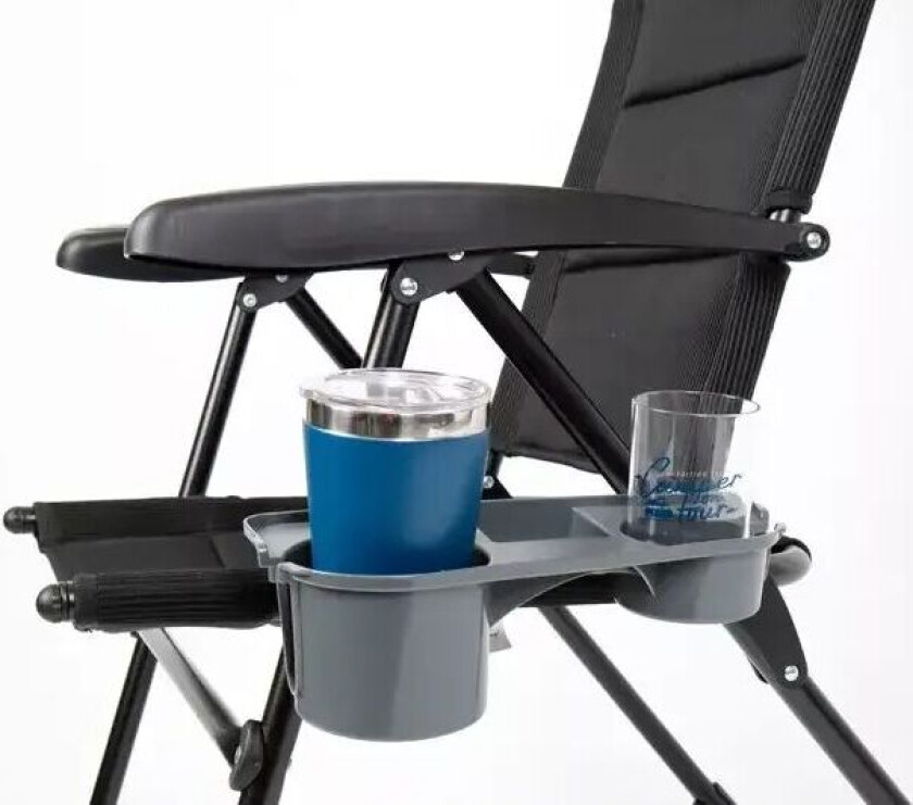 Sidebord For Campingstol Svart Med 4 Rom