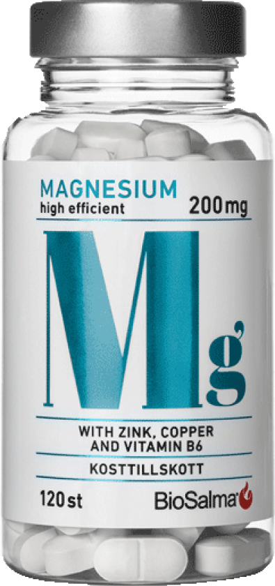 Bilde av Magnesium 200mg Plus Sink Kobber B6 120 kapsler