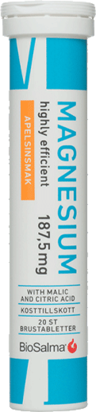 Bilde av Magnesium 187,5mg Appelsin 20 brusetabletter
