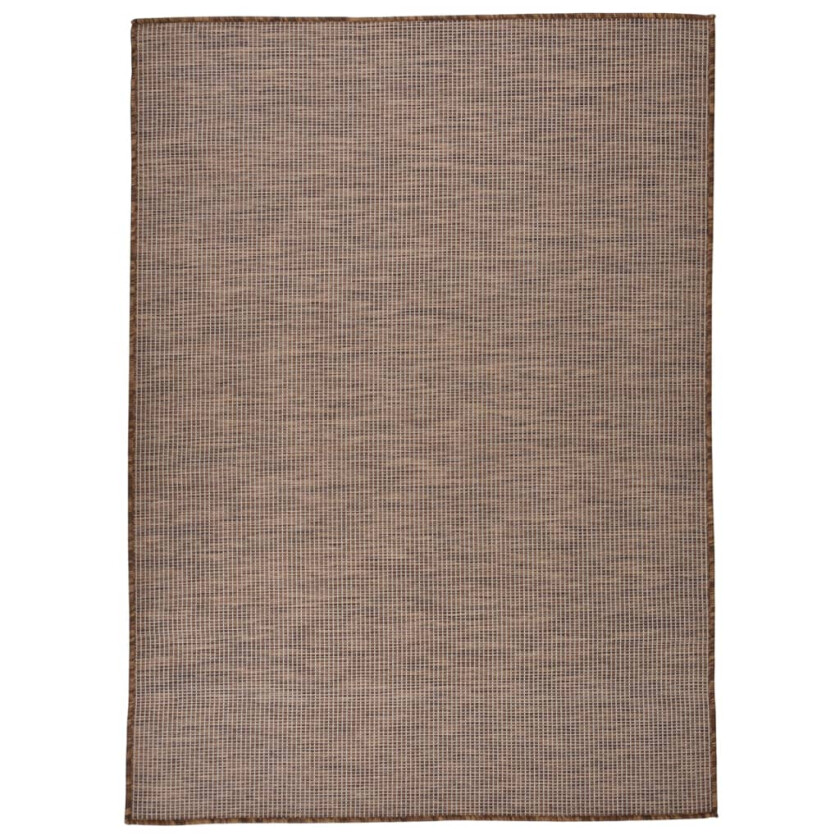 Utendørs flatvevd teppe 200x280 cm brun