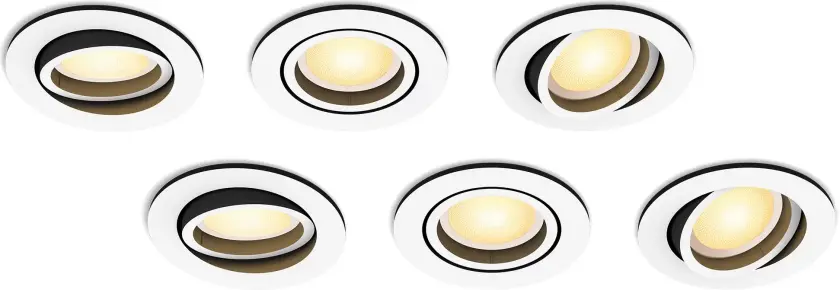 Multipack: Milliskin innfelt spotlight 6-pakning, hvitt