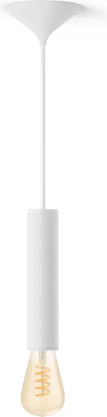 Pakke: Stor hvit pendeledning for Filament-pærer + varm til kald hvit Filament ST72 Edison-pære