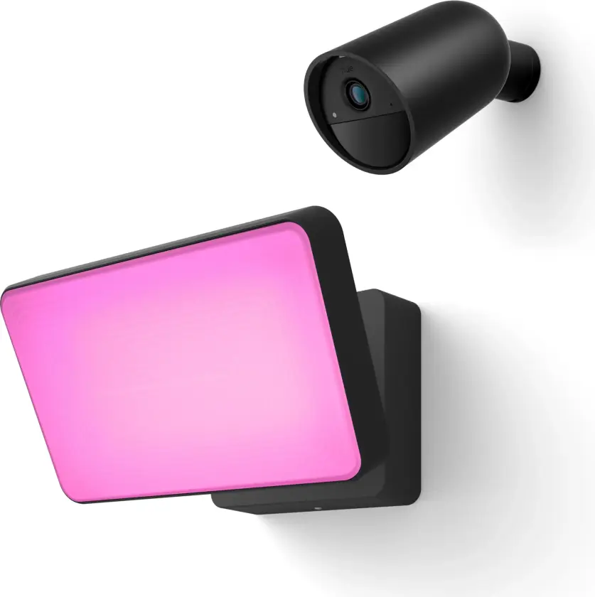 Pakke: Discover floodlight + Secure batteridrevent kamera