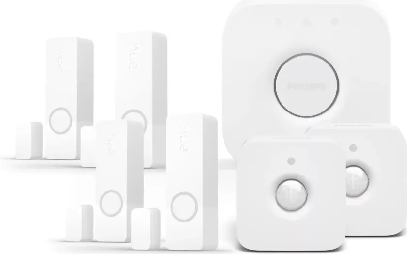 Pakke: 4 x Secure kontaktsensorer + 2 x Motion sensors + Bridge