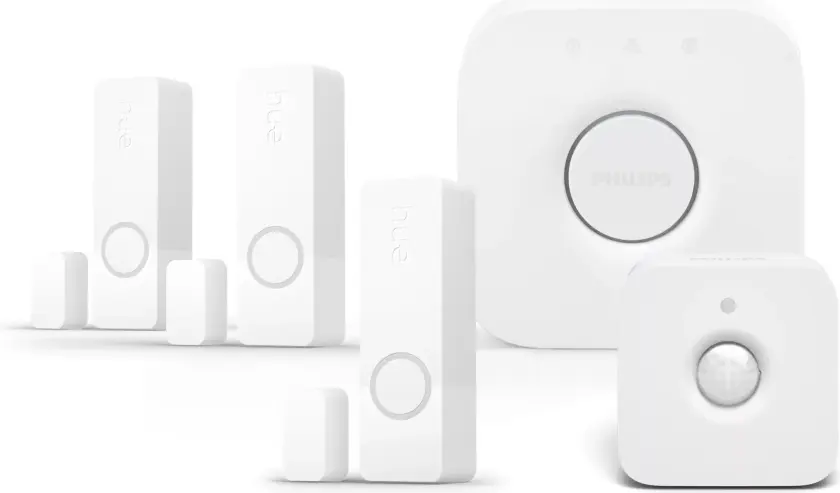 Pakke: 3 x Secure kontaktsensor + 1 x Motion sensor + Bridge