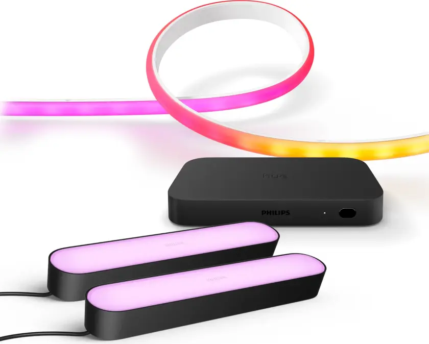 Pakke: Hue sync box + 2 Play-lyslinjer + ambiance gradient lightstrip