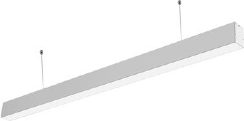 40W LED lysskinne, taklampe for kontor - Hvit, 100 lm/W, 120 cm, inkl. wireoppheng - Farge på huset : Hvit, Kulør : Varm