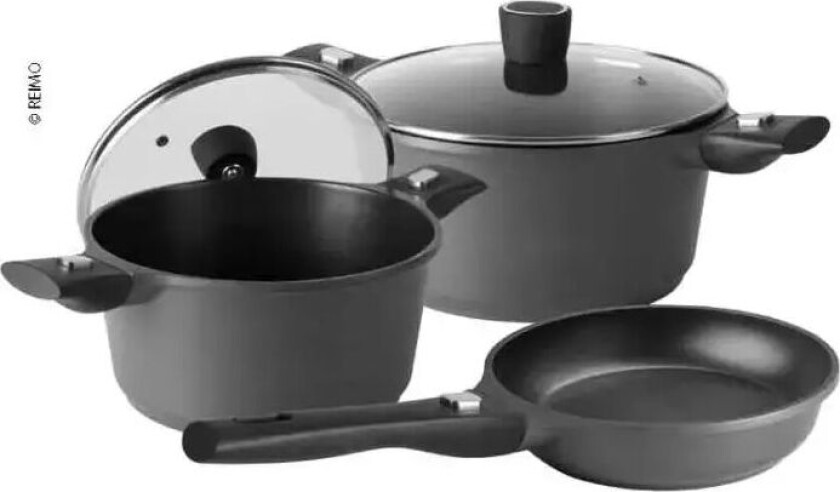 Kasserollesett Aluminium Premium 2 Gryter, 2 Lokk Og 1 Panne