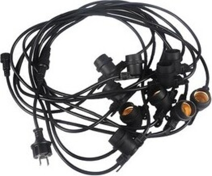 Lysslynge til 20 stk. E27 pærer - 20 meter, IP44, 230V, uten lyskilde