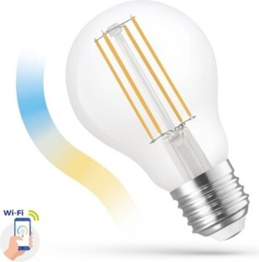5W Smart Home LED pære - Tuya/Smart Life, virker med Google Home, Alexa og smartphones, A60, E27 - Dimbar : Via Smart Home, Kulør : CCT (Varm til Kald Hvit)