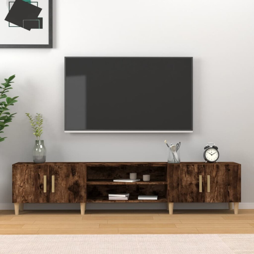 TV-benk røkt eik 180x31,5x40 cm konstruert tre