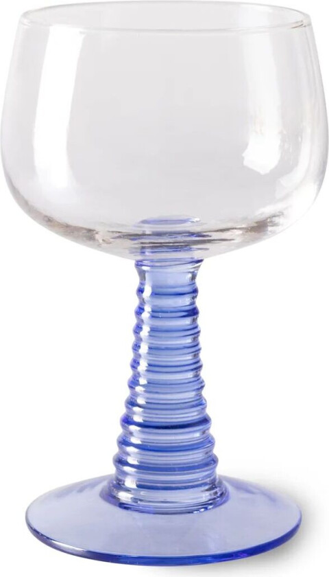 Swirl vinglass høy Blå