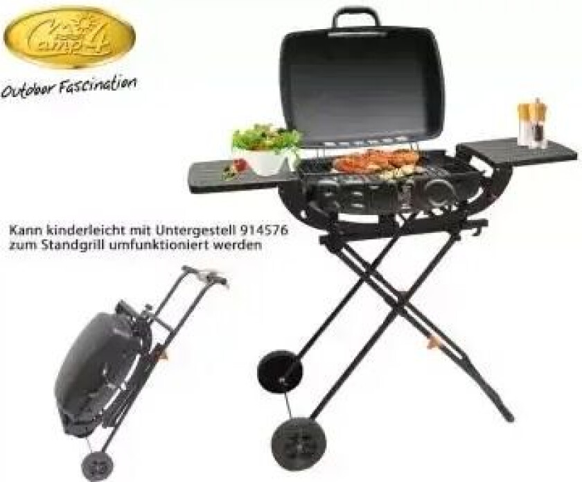 Malibu Bærbar Gassgrill 30 Mbar 3,6 Kw, 2 Hyller, Piezotenning