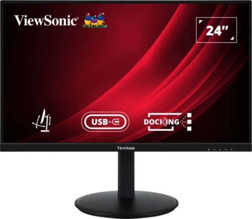 Viewsonic Vg Series Vg2409u-2, 60,5 Cm (23.8"), 1920 X 1080 Pixlar, Full Hd, Led, 4 Ms, Svart