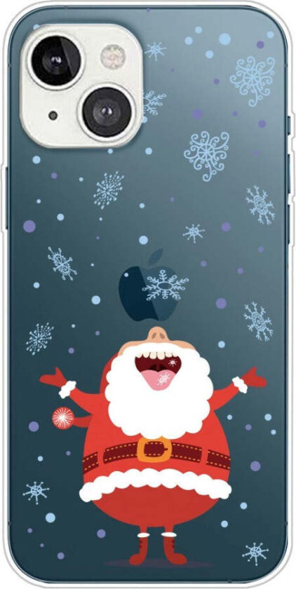 iPhone 13 Plastik Jule Deksel - Gennemsigtig - Glad julenisse