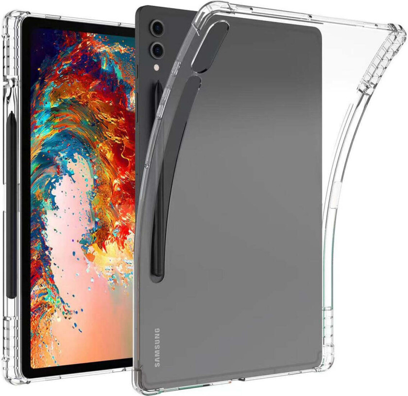 Samsung Galaxy Tab S10 Ultra Støtsikker deksel med Touch Pen Holder - Gjennomsiktig