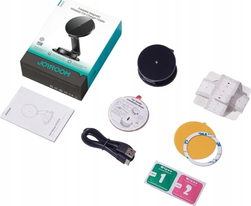 Lader Jr-Zs408 Magnetisk Holder Med 15W Induktiv Lader For Bilcockpit - Svart