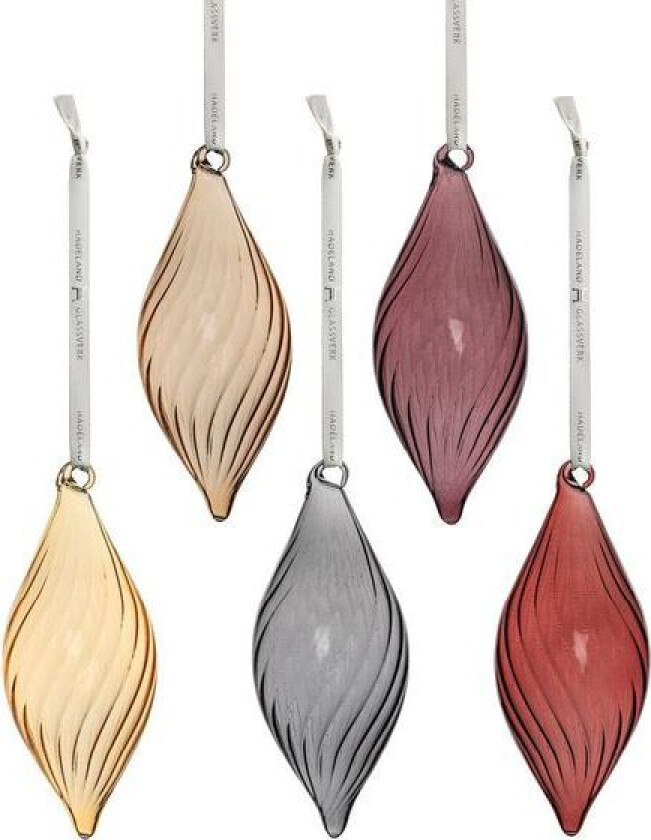 Bilde av Gyllenklang Twist 5 Pk Julekuler - Hadeland Glassverk