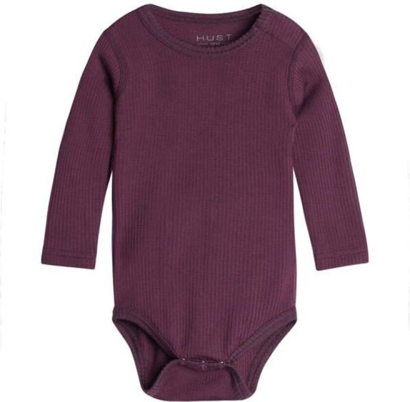 Hust & Claire Berry ribb body i ull/lyocell, plum wine