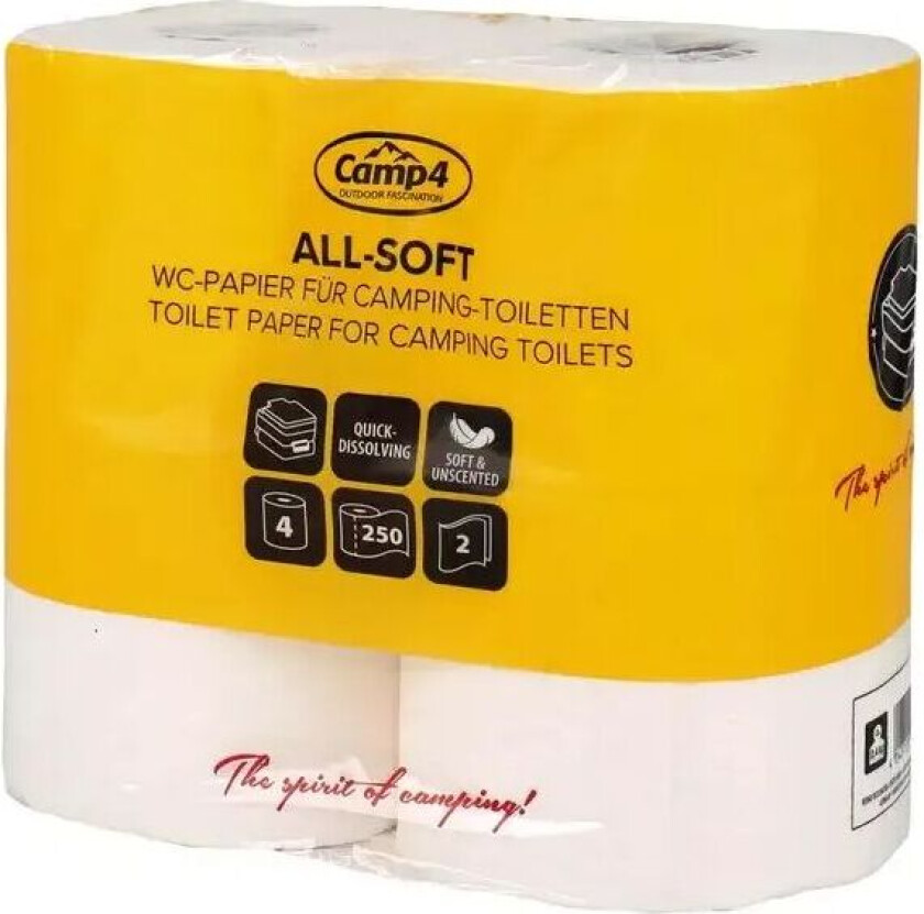 Toalettpapir 2-Lags 4 Ruller