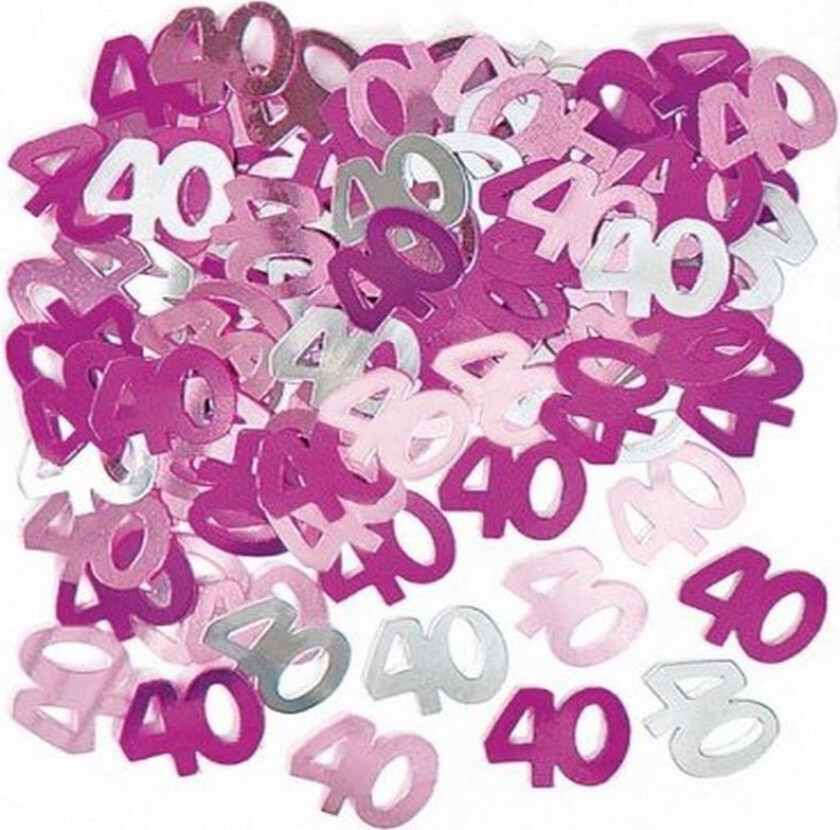 Konfetti -40- Rosa og sølv