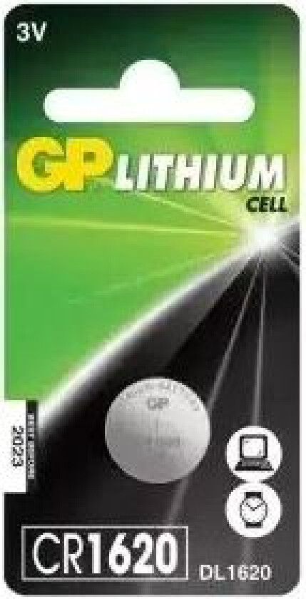 Batteri Gp Lithium Cr1620 Knappcellebatteri 3v
