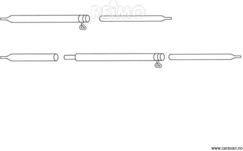 Teltstang Med Krok Ø22/19 Mm I Stål 120-205 Cm