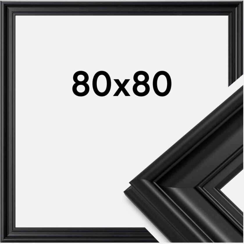 Ramme Mora Premium Akrylglass Svart 80x80 Cm