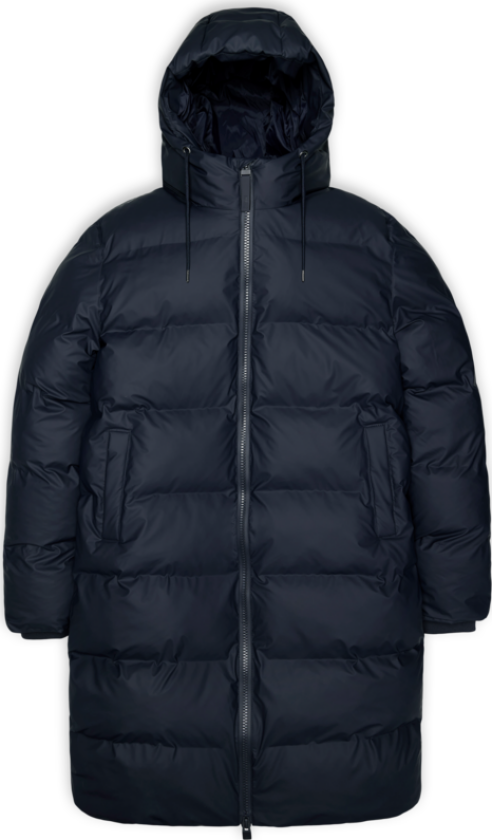 Rains Unisex Alta Long Puffer Jacket XL, Navy