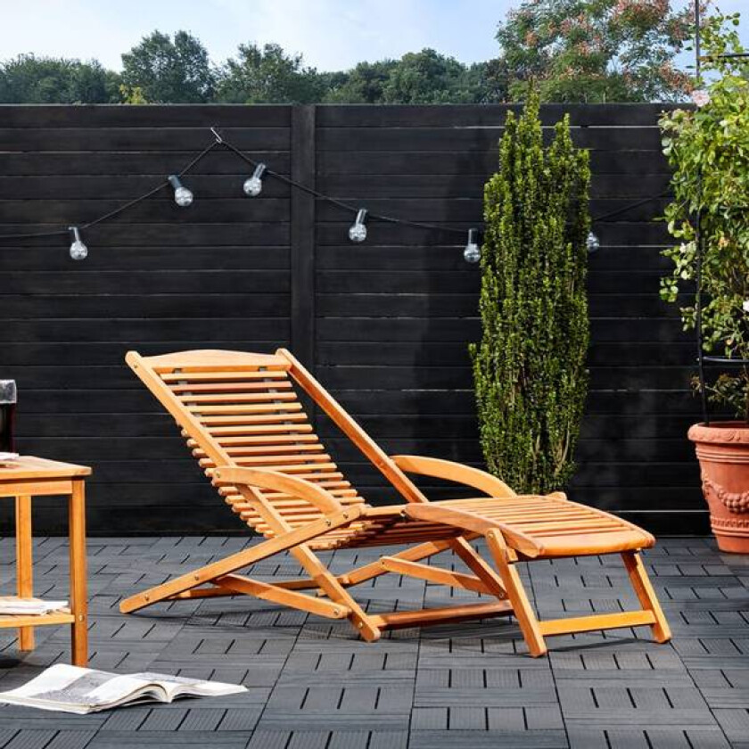 Akasie tre solseng med svingfunksjon og pute