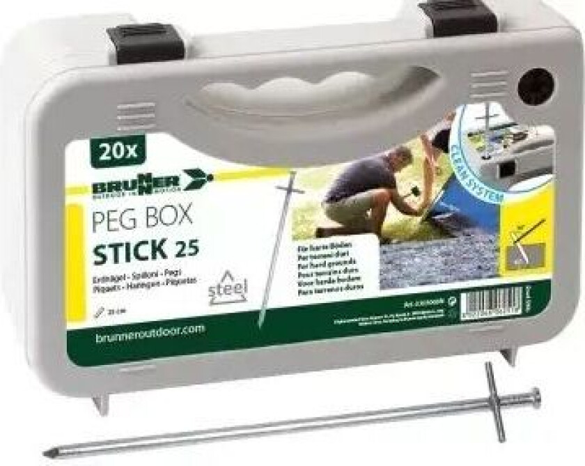 Teltplugg Brunner Peg Box Stick 25cm 20 Stk