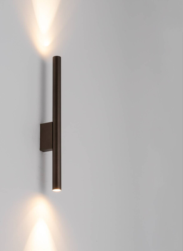 Laser vegglampe, brun, metall, 40 cm høy, G9