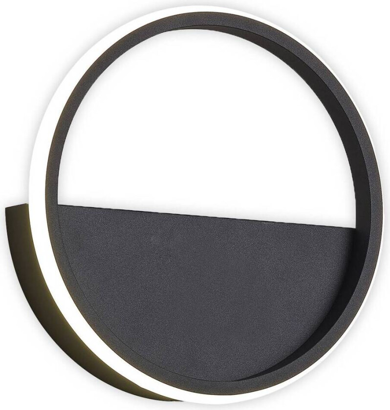 Kitesurf LED-vegglampe, aluminium, Ø 25 cm, svart