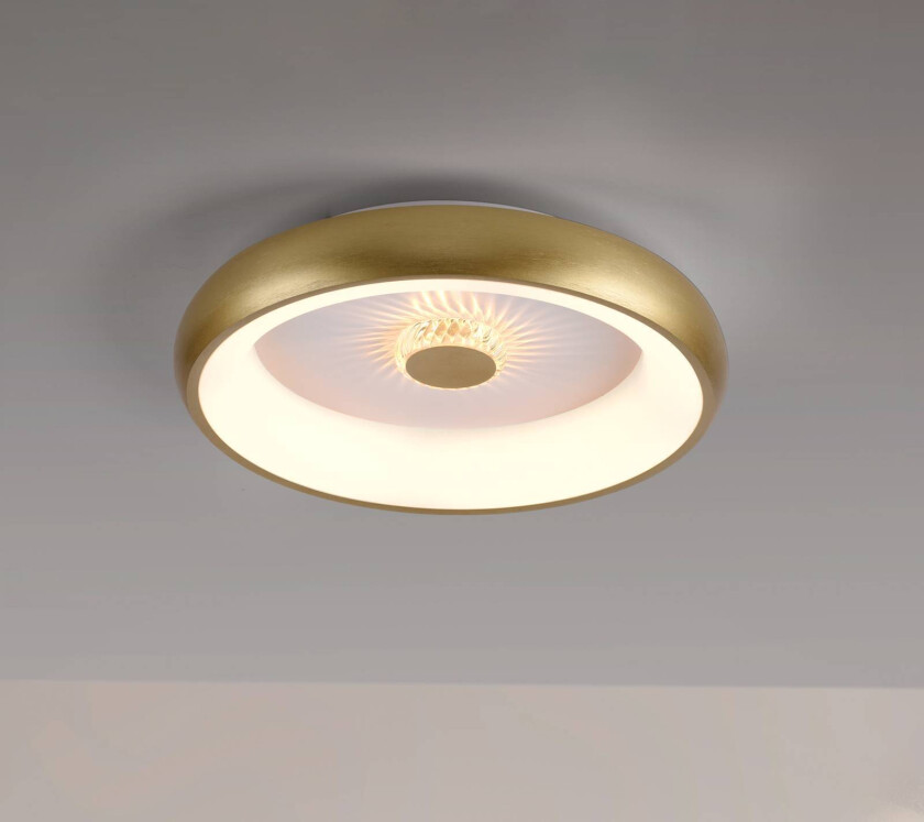 Vertigo LED-taklampe, CCT, Ø 46,5 cm, messing