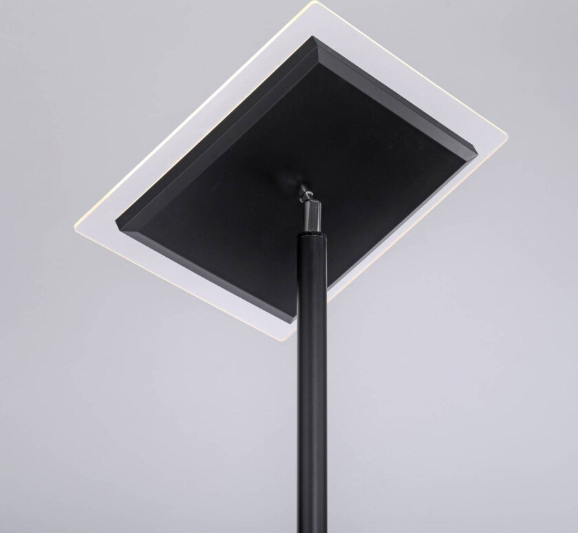 Hans LED-gulvlampe med leselampe, kantet, svart