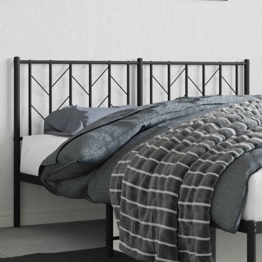 Sengegavl i metall svart 150 cm