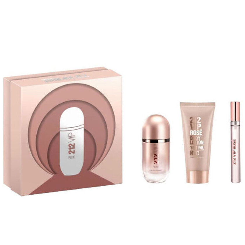 212 Vip Rose Edp 80ml + Edp 5ml + Bodylotion 100ml Giftset