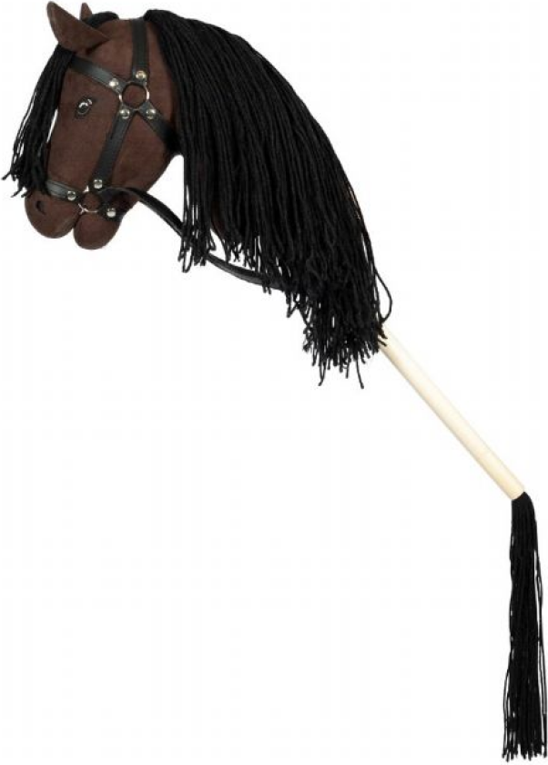 Stigende hest med åpen munn, brun Hobby Horse plysj 843632