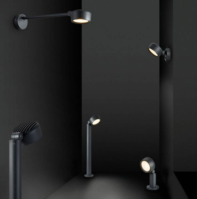 Eskina D LED utendørs vegglampe med display, justerbar