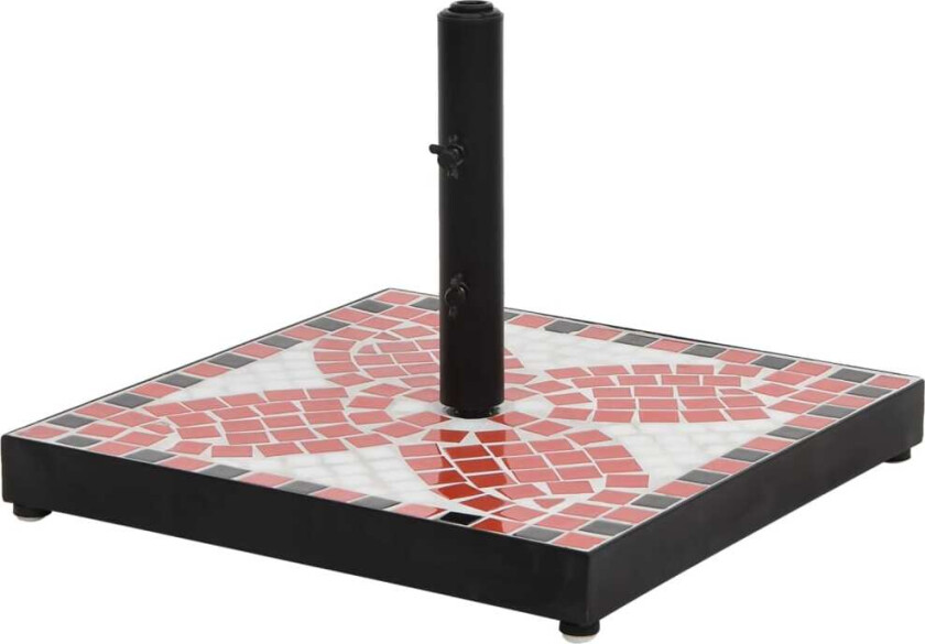 Parasollfot terrakotta og hvit firkantet 12 kg
