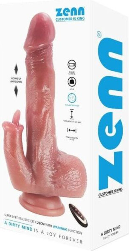 Soft Realistic Dildo Thrusting/Warming Function 22 cm Vibrerende dildoer