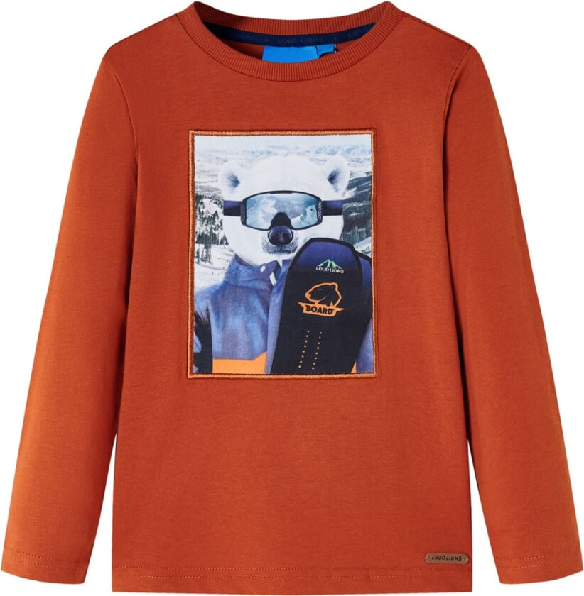 T-skjorte for barn med lange ermer lyserust 116