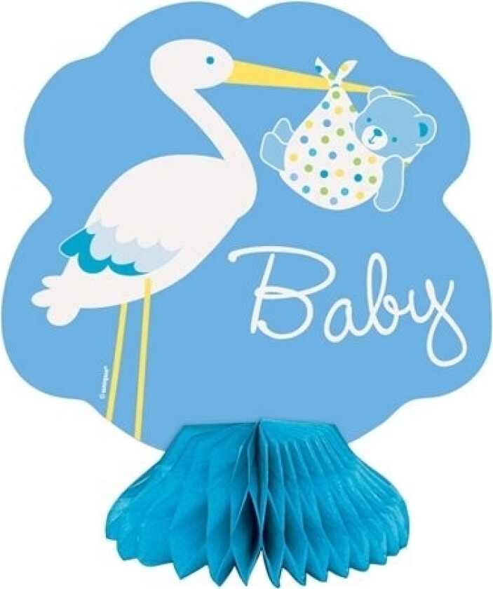 Bordpynt blå babystork, 4 stk